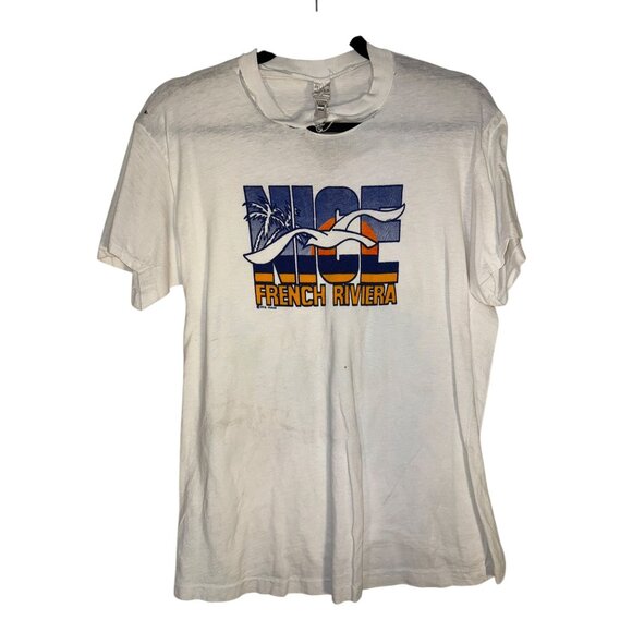 Vintage French Riveria Tee Tourist Shirt Nice France - Picture 1 of 3